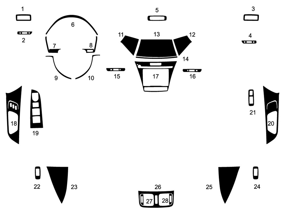 Acura RLX 2014-2020 Dash Kit Diagram
