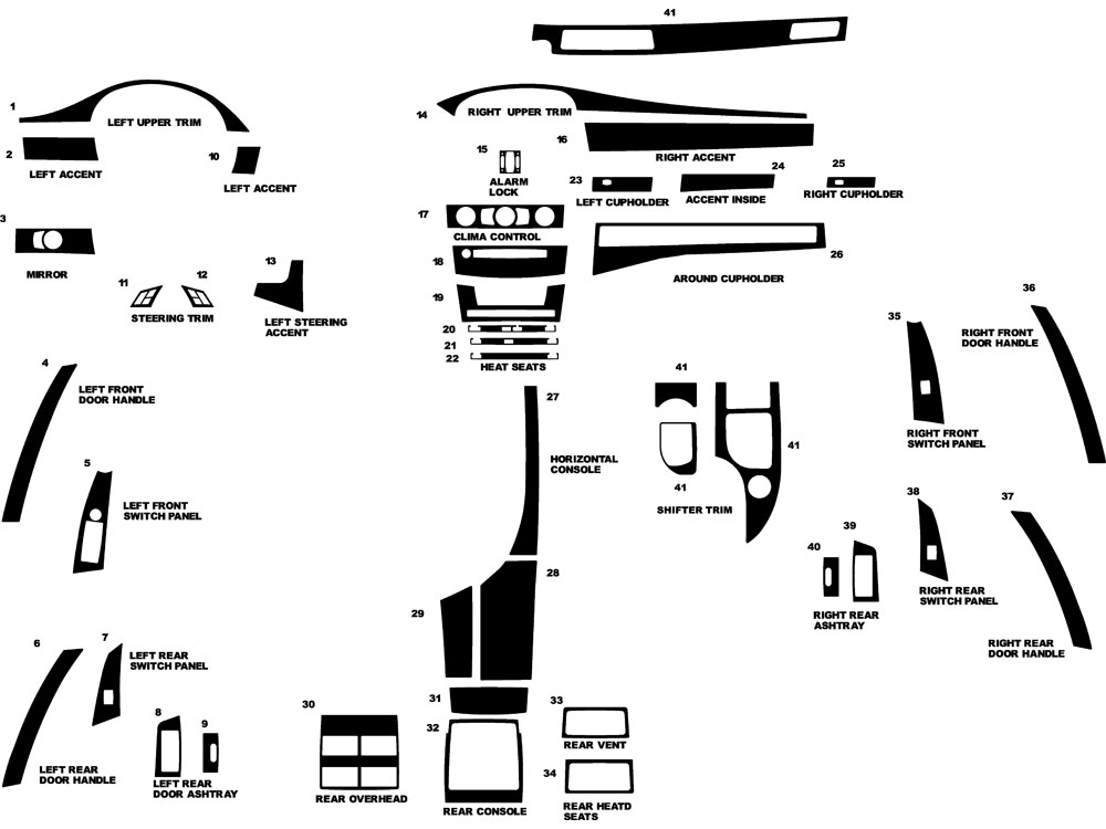 BMW 5-Series 2004-2007 Dash Kit Diagram
