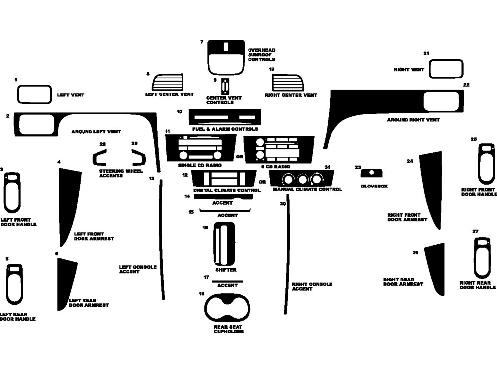 Buick Lacrosse 2005-2009 Dash Kit Diagram
