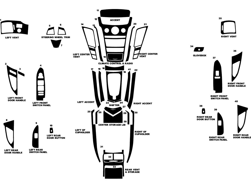 Cadillac CTS 2008-2013 Dash Kit Diagram