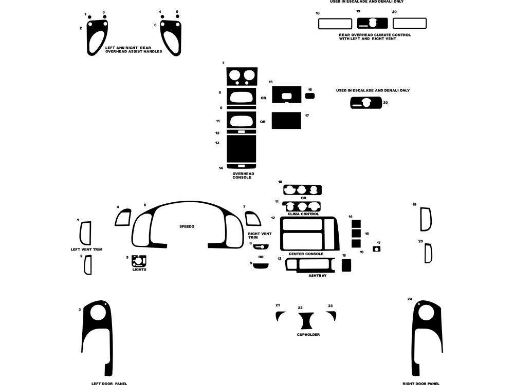 Chevrolet Astro Van 1996-2005 Dash Kit Diagram