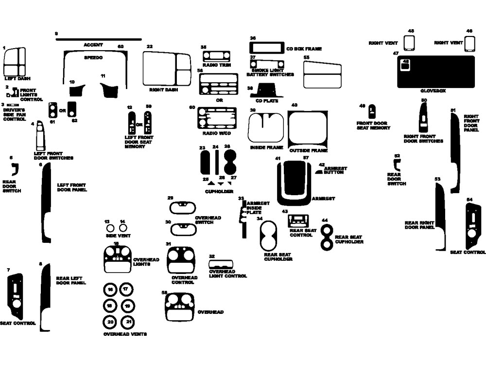 GMC Sierra 2003-2006 Dash Kit Diagram