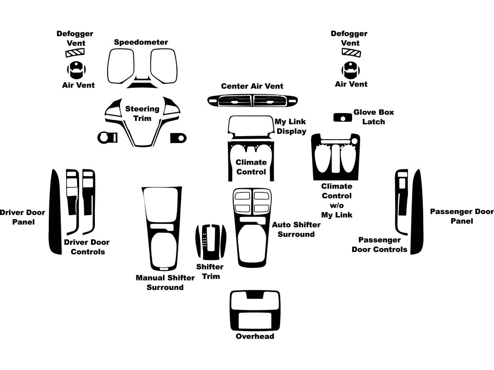 Chevrolet Camaro 2012-2015 Dash Kit Diagram