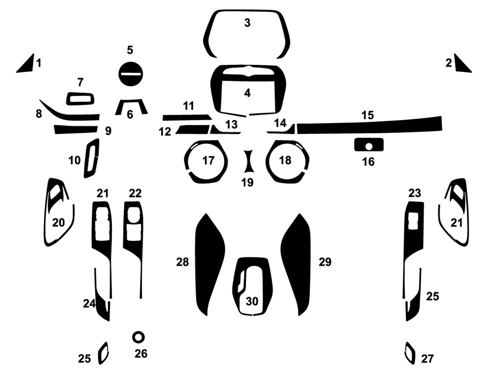 Chevrolet Camaro 2016-2022 Dash Kit Diagram