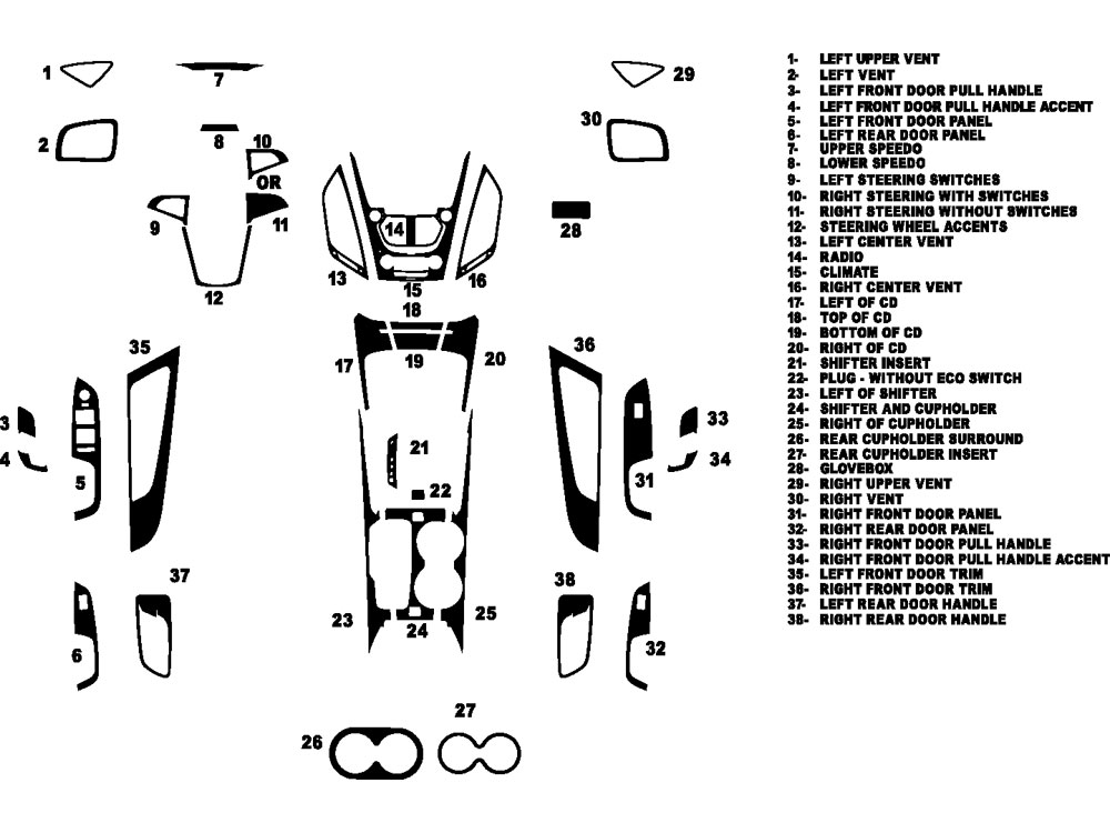 Chevrolet Equinox 2010-2017 Dash Kit Diagram