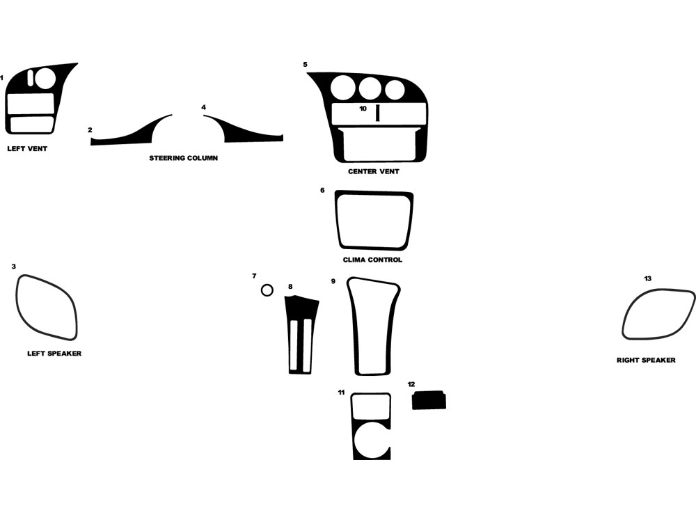 Chevrolet Monte Carlo 1995-1999 Dash Kit Diagram