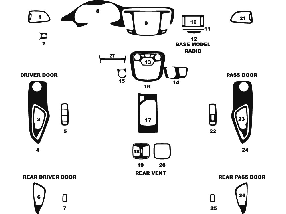 Chrysler 200 2015-2017 Dash Kit Diagram