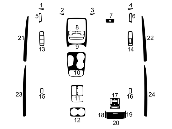 Dodge Durango 2018-2022 Dash Kit Diagram