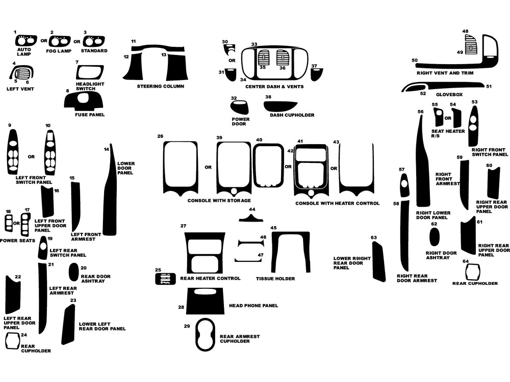 Ford Expedition 2000-2002 Dash Kit Diagram