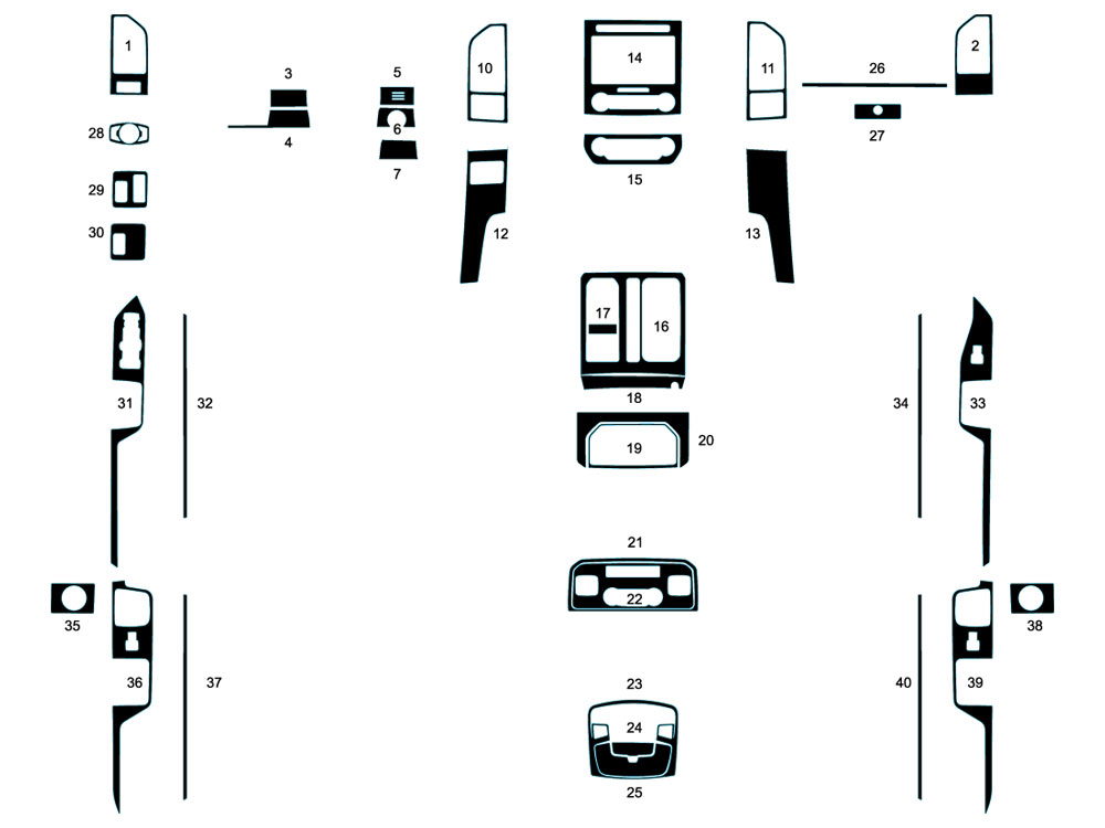 Ford Expedition 2018-2024 Dash Kit Diagram