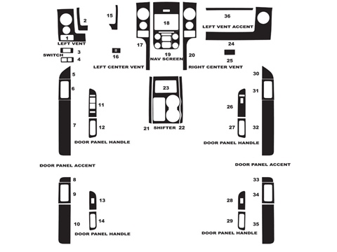 Rdash™ Ford F-150 2014-2015 Woodgrain Dash Kits (FX4 / Lariat)