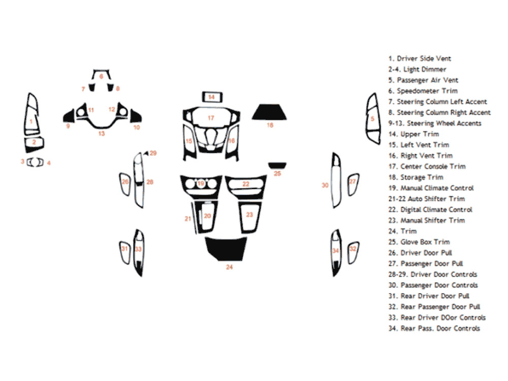 Ford Focus 2012-2014 Dash Kit Diagram