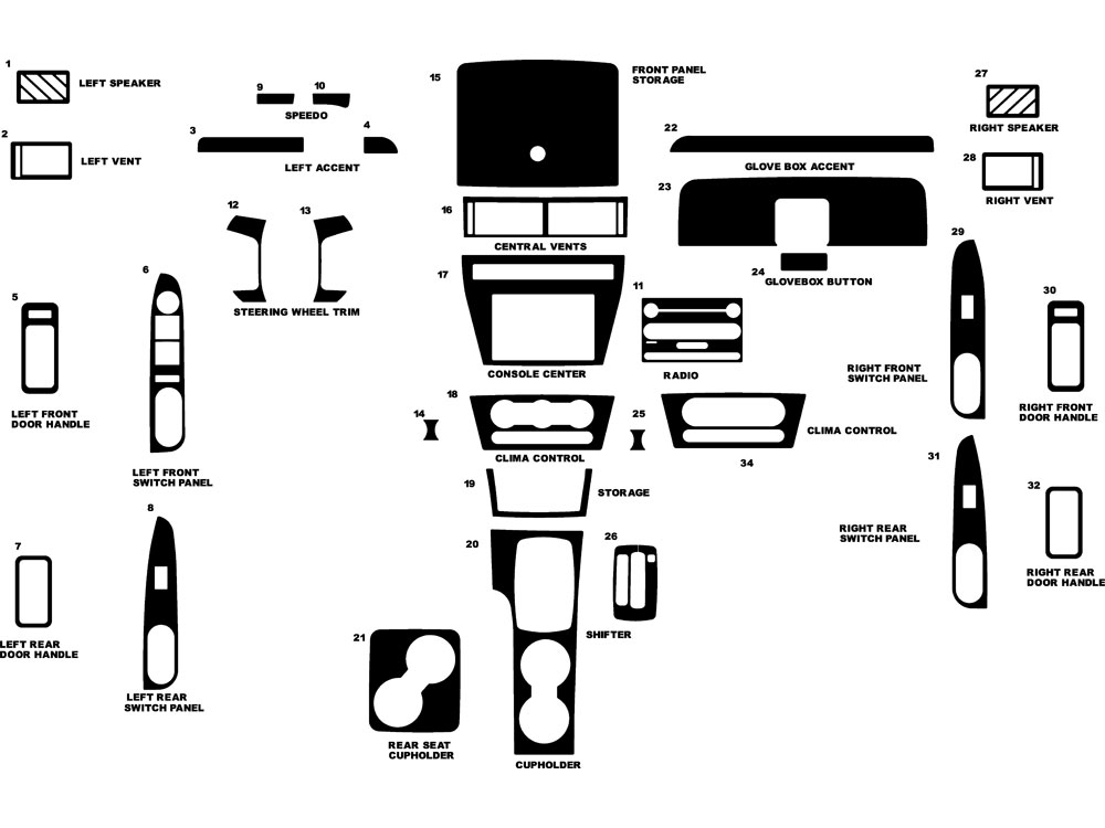 Ford Fusion 2006-2009 Dash Kit Diagram