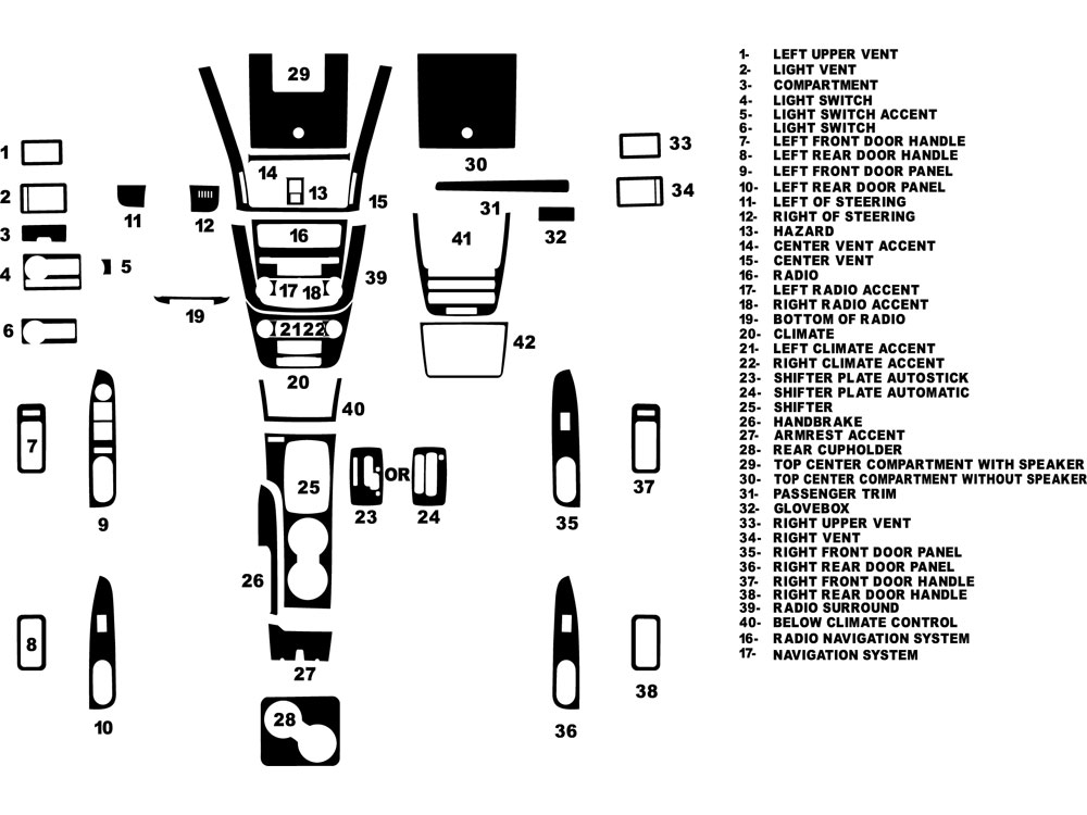 Mercury Milan 2010-2011 Dash Kit Diagram