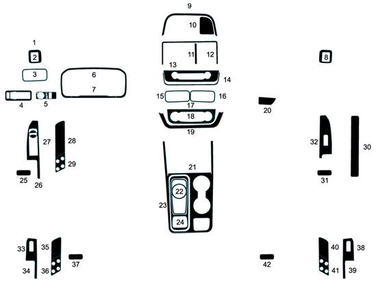 Ford Maverick 2022-2024 Dash Kit Diagram