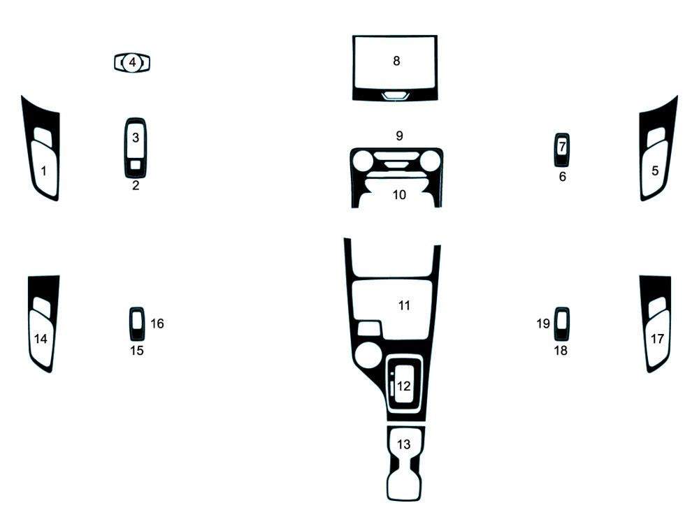Ford Ranger 2019-2024 Dash Kit Diagram