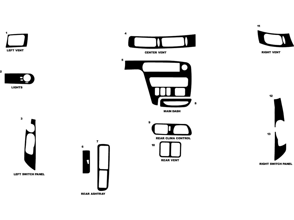 Ford Windstar 1995-1997 Dash Kit Diagram