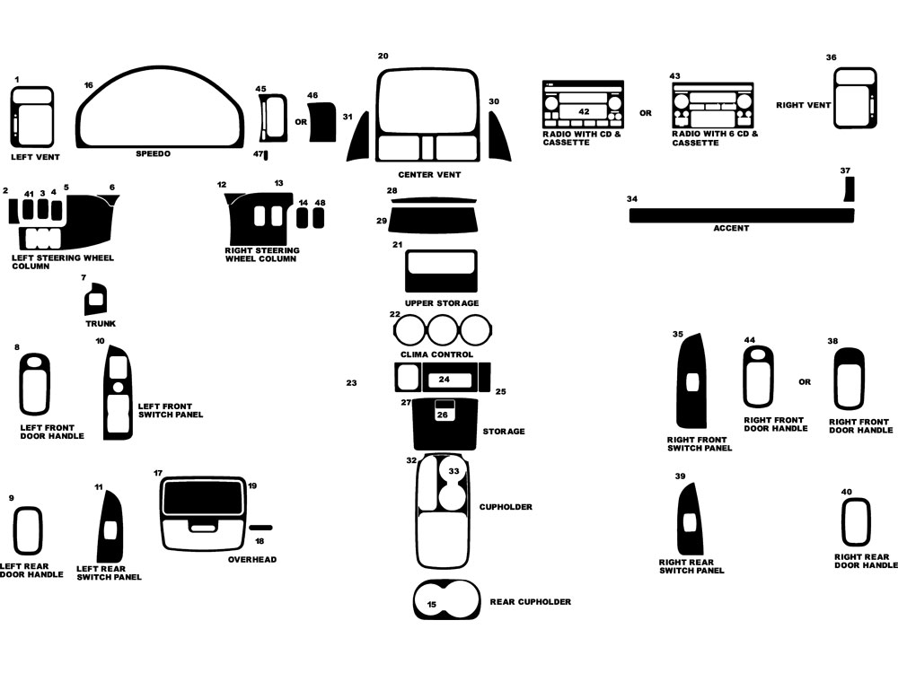 Honda CR-V 2002-2004 Dash Kit Diagram