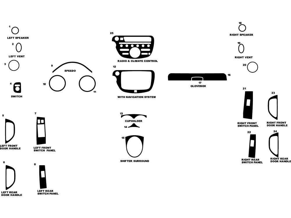 Honda Fit 2009-2013 Dash Kit Diagram