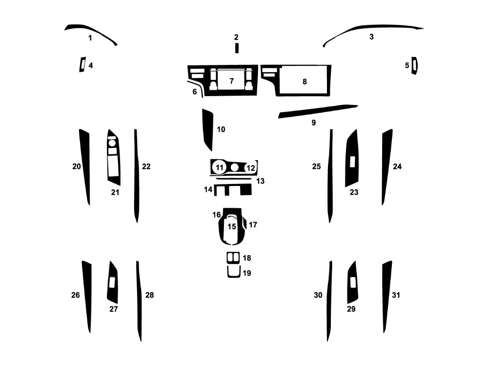 Honda Fit 2015-2020 Dash Kit Diagram