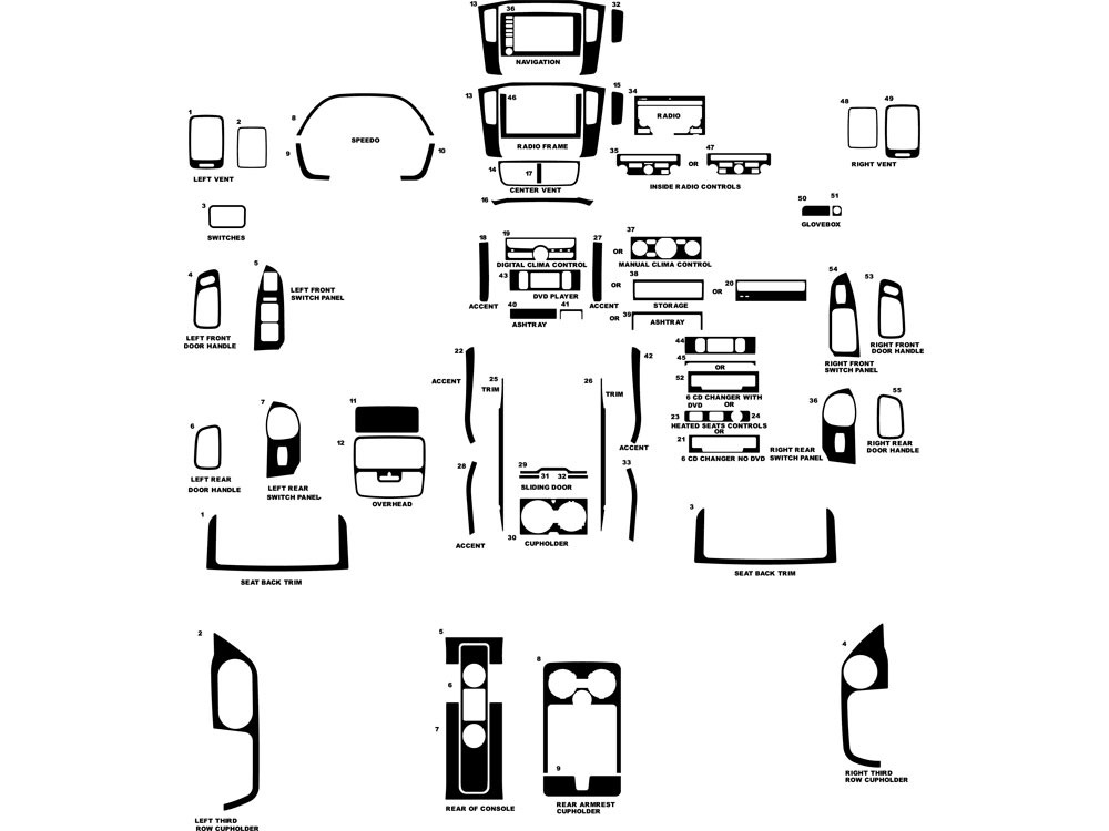 Honda Pilot 2006-2008 Dash Kit Diagram
