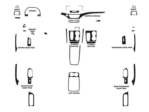 Rdash™ Honda Pilot 2016-2022 Woodgrain Dash Kits
