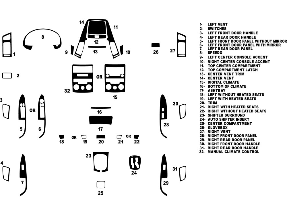 Hyundai Elantra Touring 2009-2012 Dash Kit Diagram