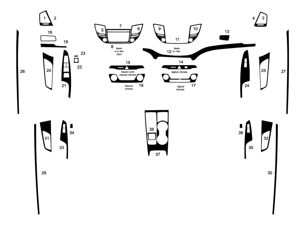 Hyundai Tucson 2016-2018 Dash Kit Diagram