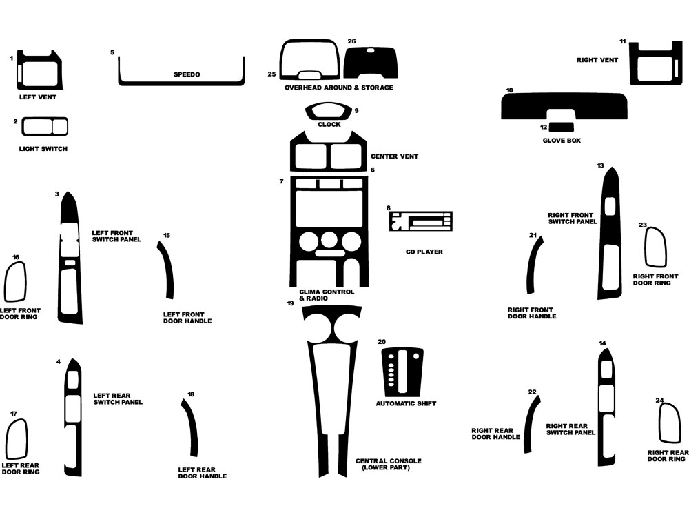 2003 Kia Rio Dash Kit Diagram
