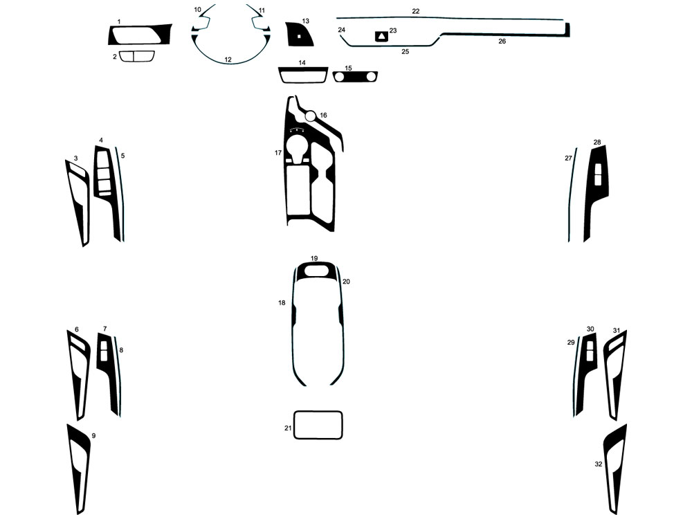 Kia EV6 2022-2023 Dash Kit Diagram