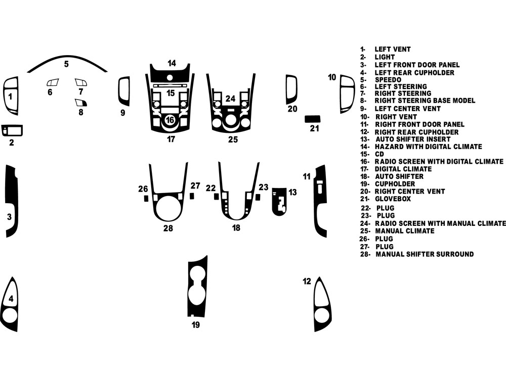 Kia Forte Koup 2010-2013 Dash Kit Diagram