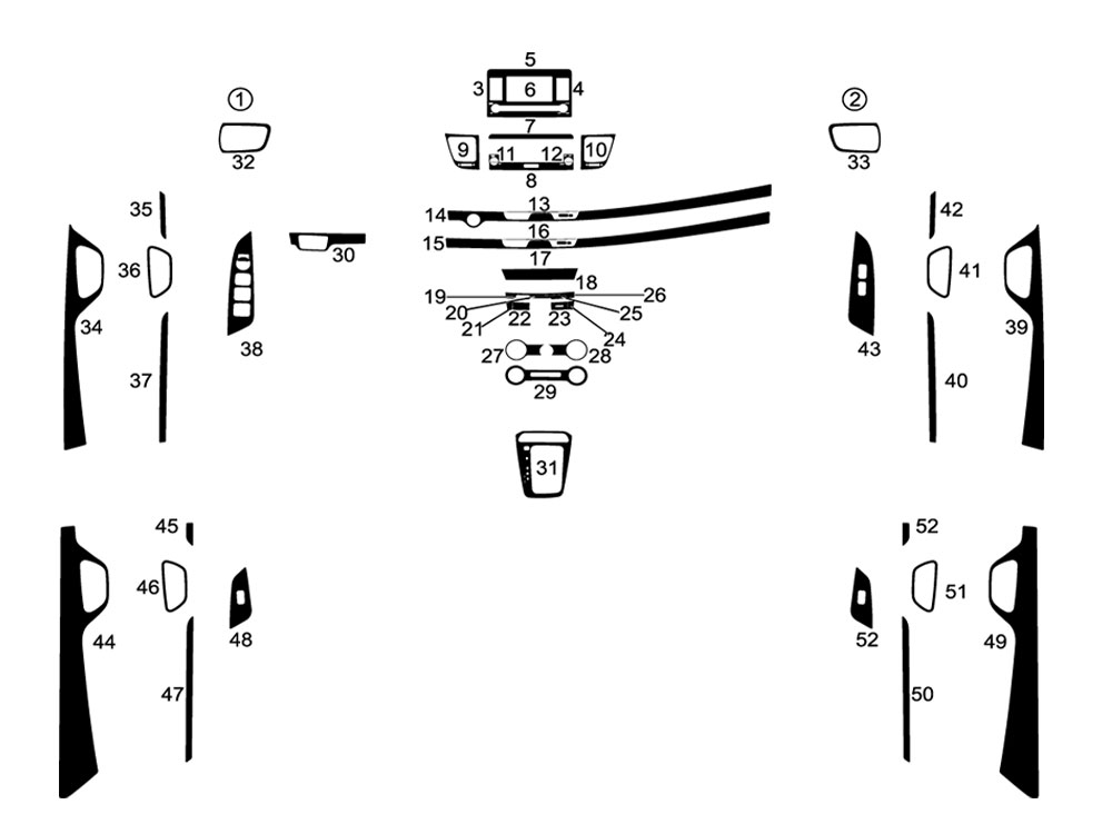 Kia Rio 2018-2023 Dash Kit Diagram
