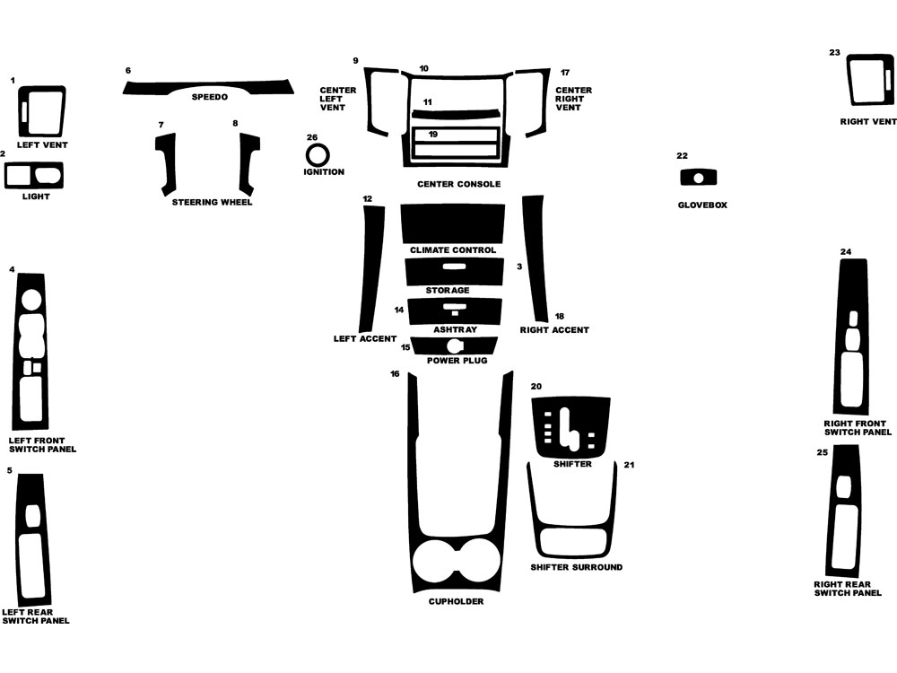 Kia Sorento 2008-2010 Dash Kit Diagram