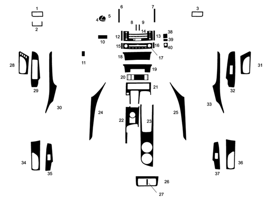 Lexus IS 2014-2022 Dash Kit Diagram