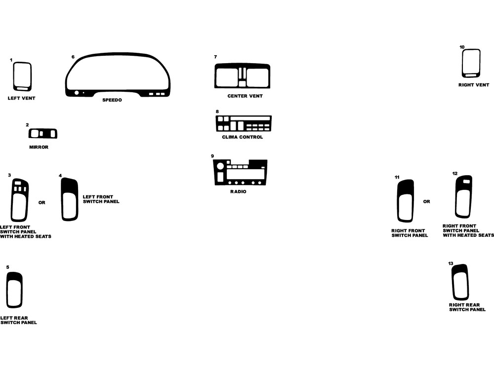 Lexus LS 1993-1994 Dash Kit Diagram