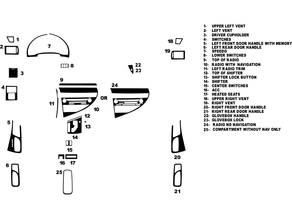 Lexus RX 2010-2012 Dash Kit Diagram