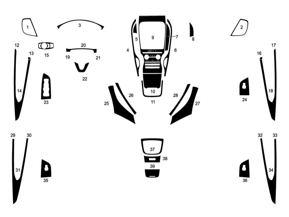 Lincoln MKX 2016-2018 Dash Kit Diagram