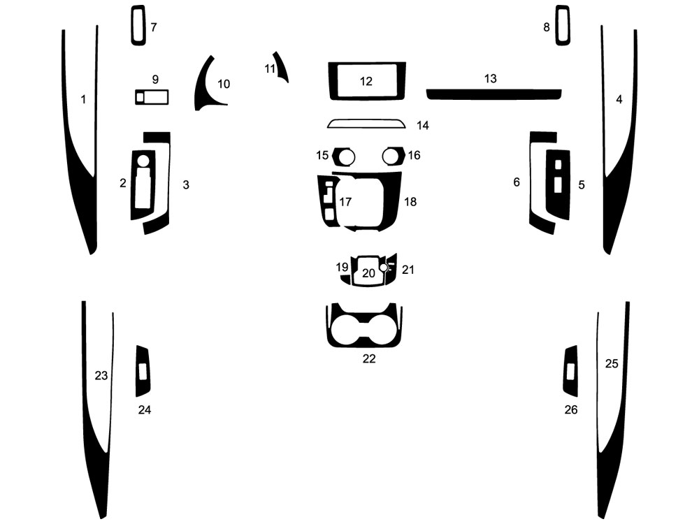 Mazda CX-9 2016-2022 Dash Kit Diagram