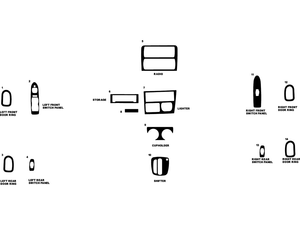 Mazda Protege 1997-1998 Dash Kit Diagram