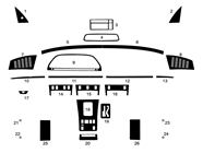 Mercedes-Benz 350-Class 1990-1991 Dash Kit Diagram