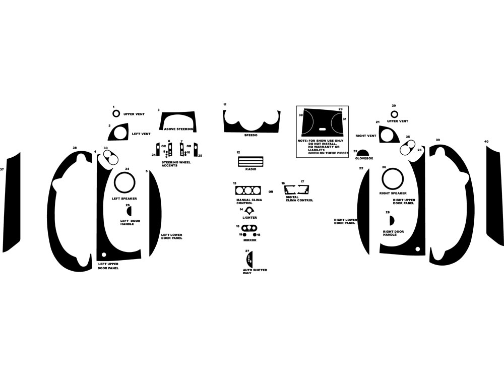 MINI Cooper 2002-2004 Dash Kit Diagram