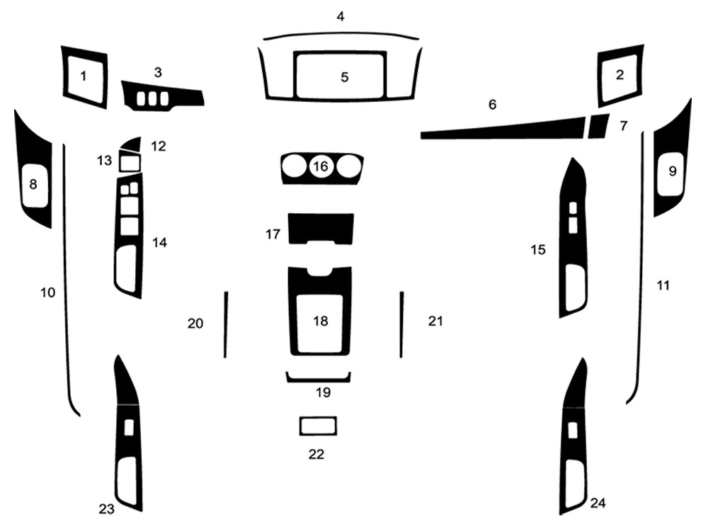 Mitsubishi Lancer 2016-2017 Dash Kit Diagram