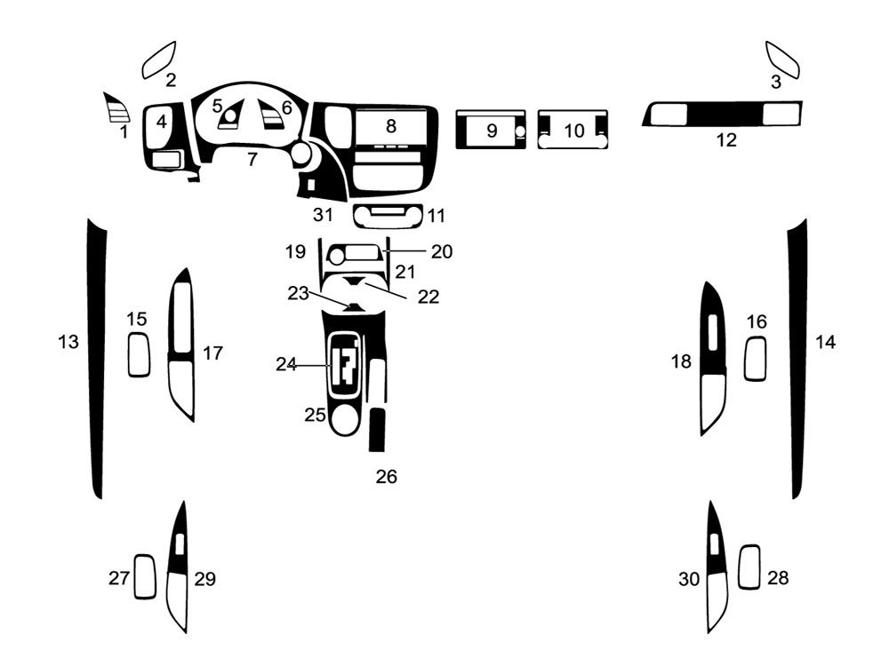 Mitsubishi Outlander 2014-2020 Dash Kit Diagram