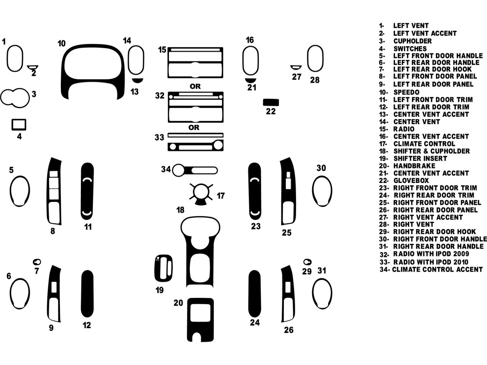 Nissan Cube 2009-2014 Dash Kit Diagram