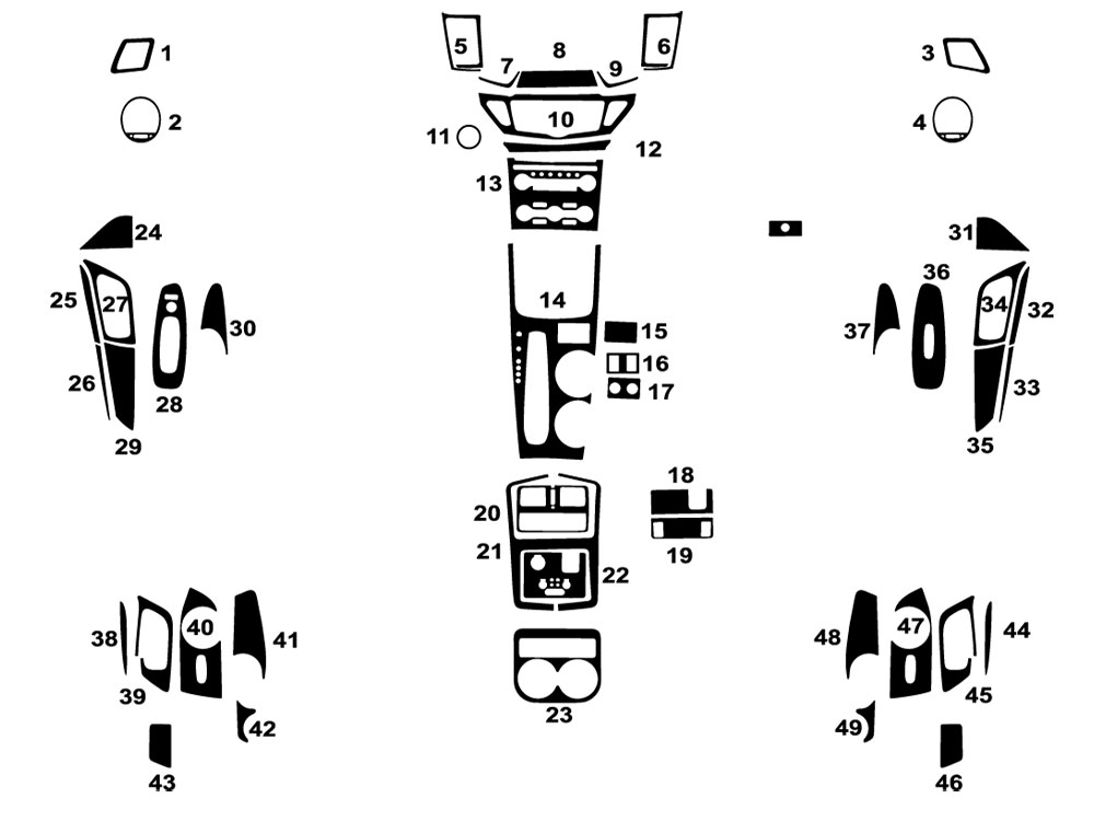 Nissan Pathfinder 2013-2020 Dash Kit Diagram