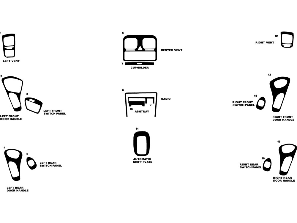 Subaru Legacy 1995-1999 Dash Kit Diagram
