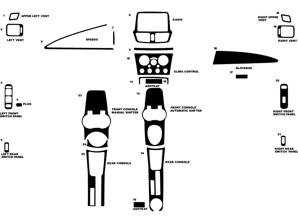 Suzuki Aerio 2003-2004 Dash Kit Diagram