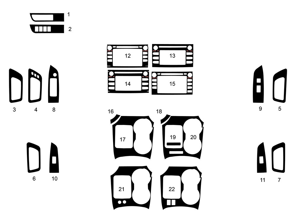 Toyota Highlander 2014-2019 Dash Kit Diagram