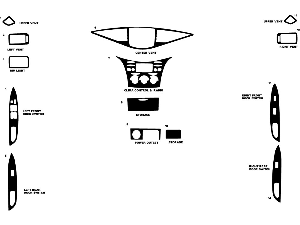 Toyota Prius 2001-2003 Dash Kit Diagram