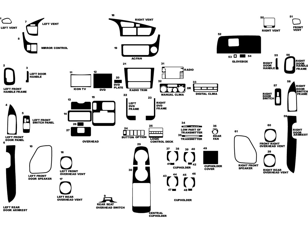 Toyota Sienna 2003-2003 Dash Kit Diagram